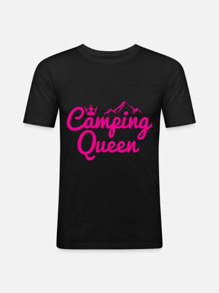 Camping Queen Krone Berg - Men's Slim Fit T-Shirt - black