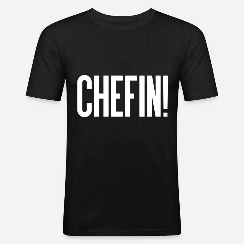 Chefin - Männer Slim Fit T-Shirt - Schwarz