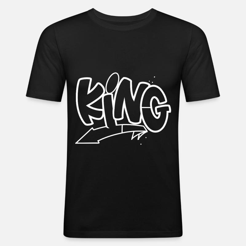 King - Männer Slim Fit T-Shirt - Schwarz