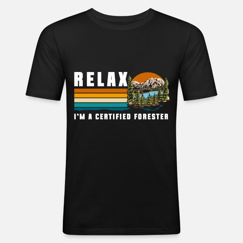 Forstwirt Wild Jagd Oberförster - Männer Slim Fit T-Shirt - Schwarz