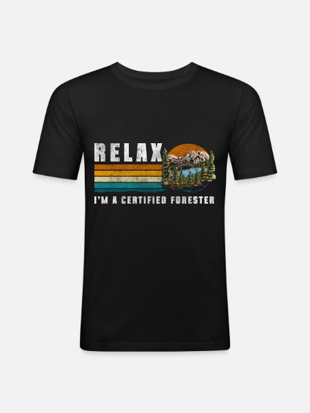 Forester Nature Conservation Protection - Men's Slim Fit T-Shirt - black