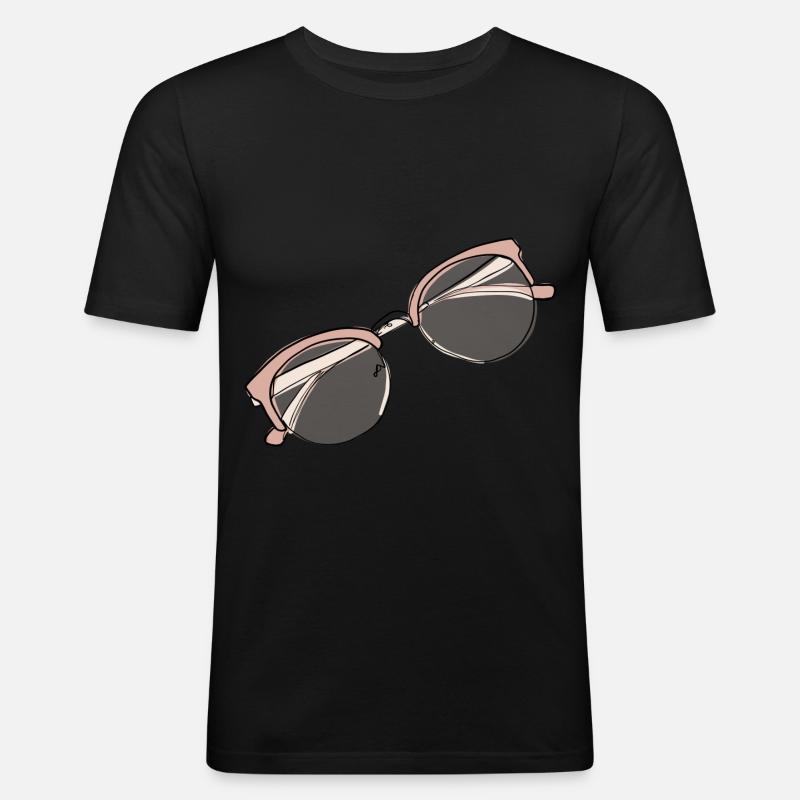 Brille Symbol Boho - Männer Slim Fit T-Shirt - Schwarz