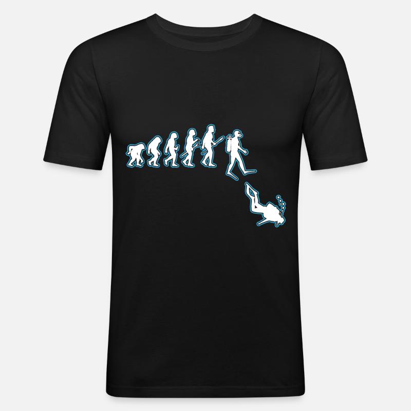 Taucher Evolution - Männer Slim Fit T-Shirt - Schwarz