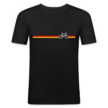 German wheel t shirt - Men's Slim Fit T-Shirt - black - Front - Nik (191cm)
