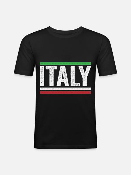 Italien - italienska italienska - Slim Fit T-shirt herr - svart