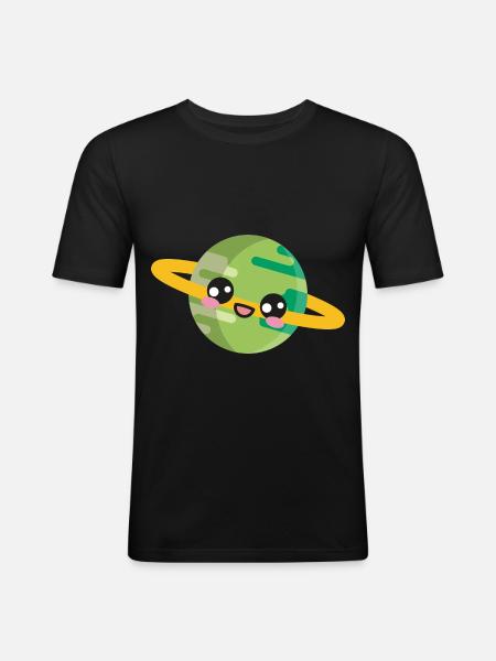 Planète Espace - T-shirt près du corps Homme - noir