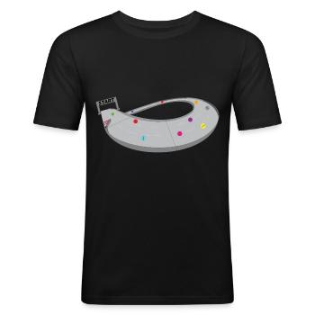MARBLE RUN - Men's Slim Fit T-Shirt - black - Front - Nik (191cm)