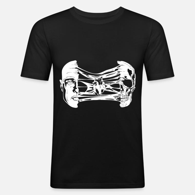 Schädel Gothic - Männer Slim Fit T-Shirt - Schwarz