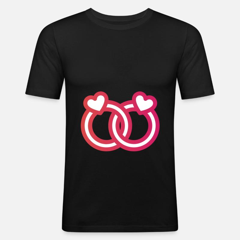 Ehering - Männer Slim Fit T-Shirt - Schwarz