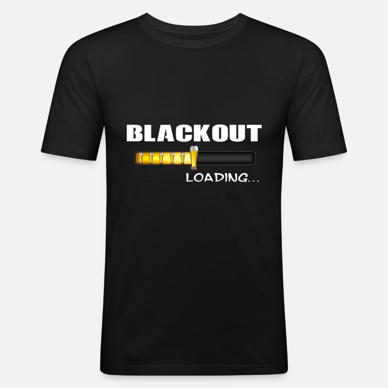 Blackout loading lustige Geschenkidee Bierglas - Männer Slim Fit T-Shirt - Schwarz