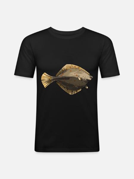 Plaice Halibut - Men's Slim Fit T-Shirt - black