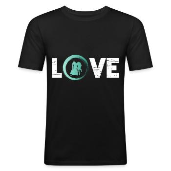 Sporty Hobby Leidenschaft Rodeln - Männer Slim Fit T-Shirt - Schwarz - Vorne - Nik (191cm)