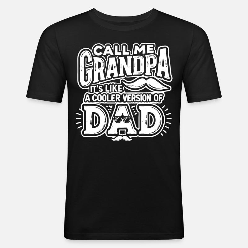 Kühler Opa - Männer Slim Fit T-Shirt - Schwarz