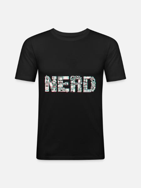 NERD 3D - T-shirt près du corps Homme - noir