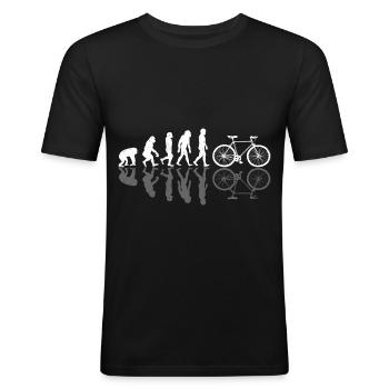 Bike Evolution Bicycle Biker - Men's Slim Fit T-Shirt - black - Front - Nik (191cm)