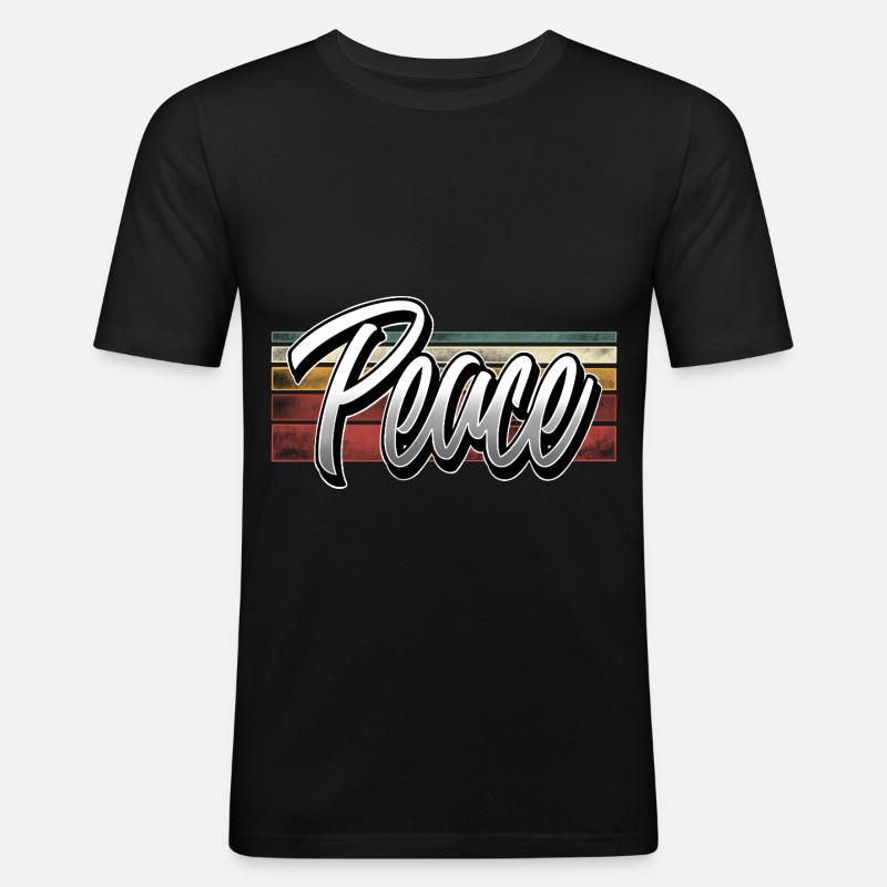 Peace - Männer Slim Fit T-Shirt - Schwarz