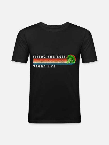 Vegan Vegetables - Men's Slim Fit T-Shirt - black