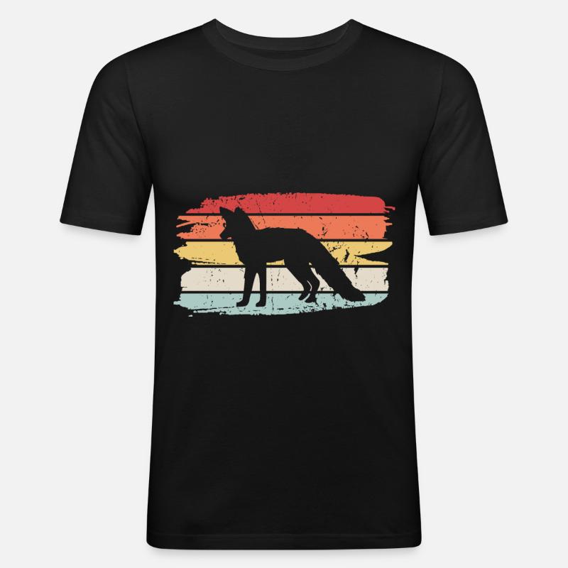 Fuchs - Männer Slim Fit T-Shirt - Schwarz