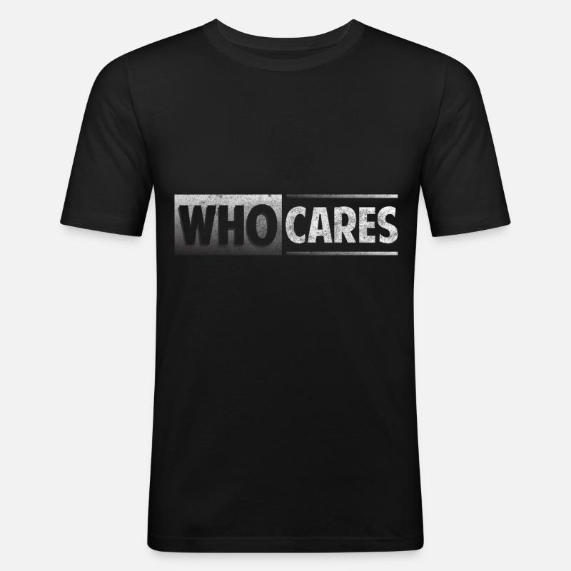 Mir egal Spruch Nein - Männer Slim Fit T-Shirt - Schwarz