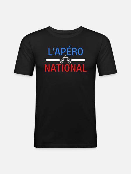 APERO NATIONAL - T-shirt près du corps Homme - noir