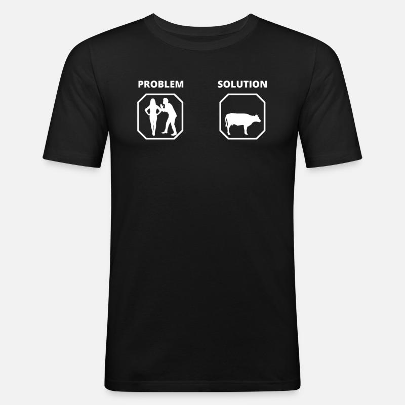 PROBLEM SOLUTION viande - T-shirt près du corps Homme - noir