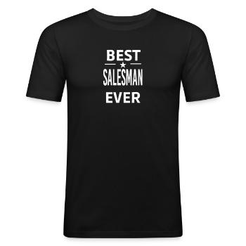 Meilleur vendeur de tous les temps - T-shirt près du corps Homme - noir - Devant - Nik (191cm)