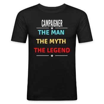 The Man The Myth The Legend CAMPAIGNER - Men's Slim Fit T-Shirt - black - Front - Nik (191cm)
