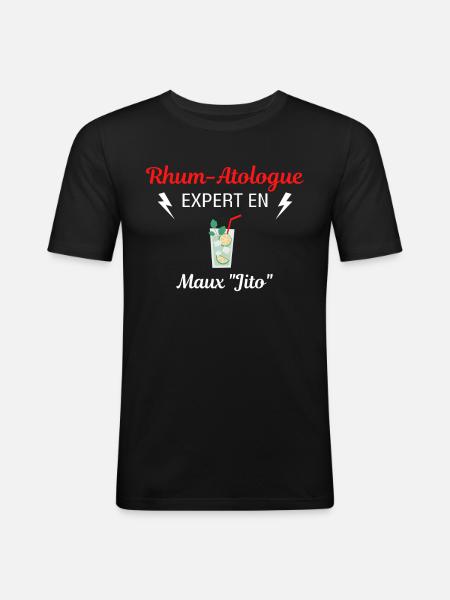 Rhum-Atologue - T-shirt près du corps Homme - noir