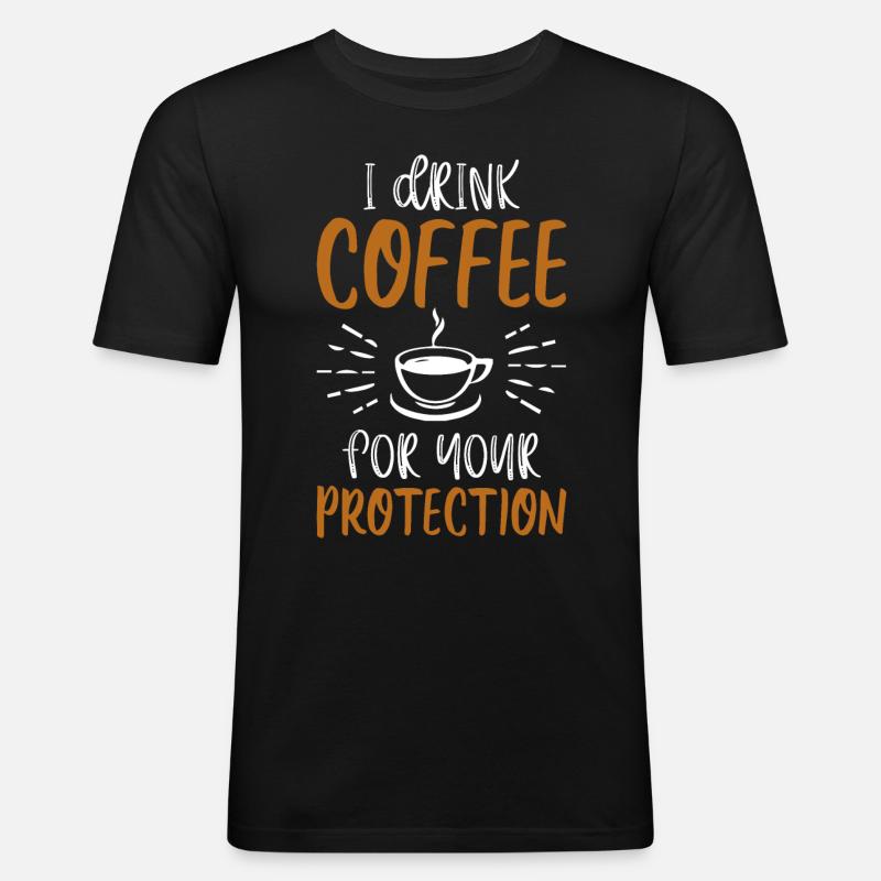 i drink coffee - Kaffee Geschenkidee - Männer Slim Fit T-Shirt - Schwarz