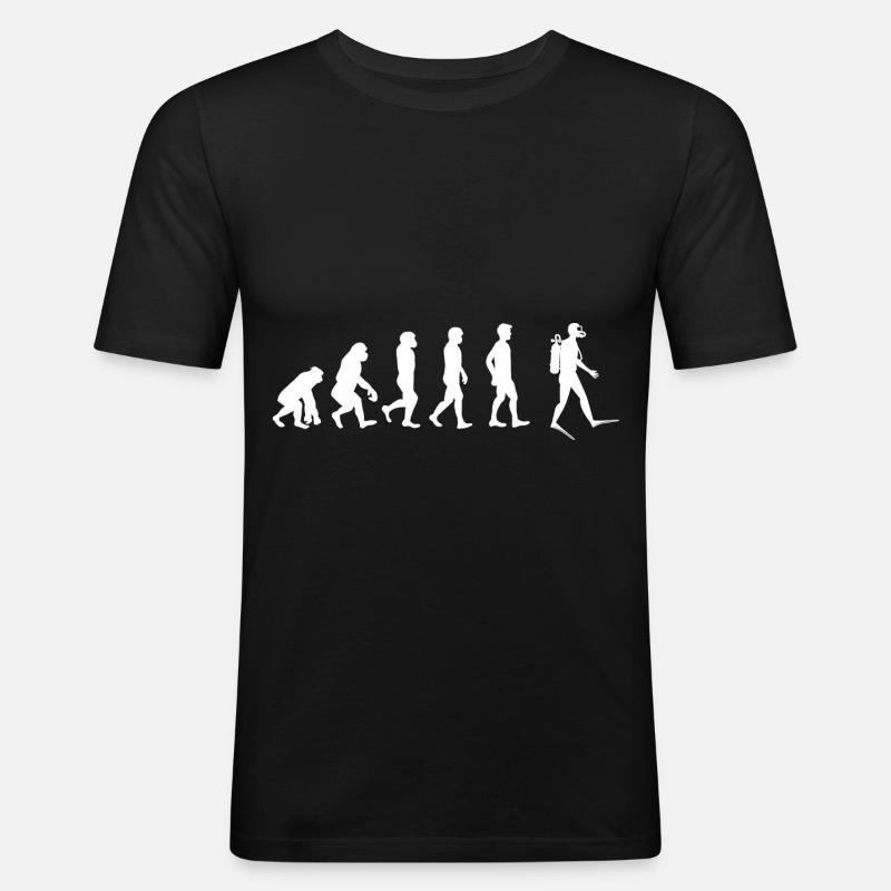 Taucher Evolution - Männer Slim Fit T-Shirt - Schwarz