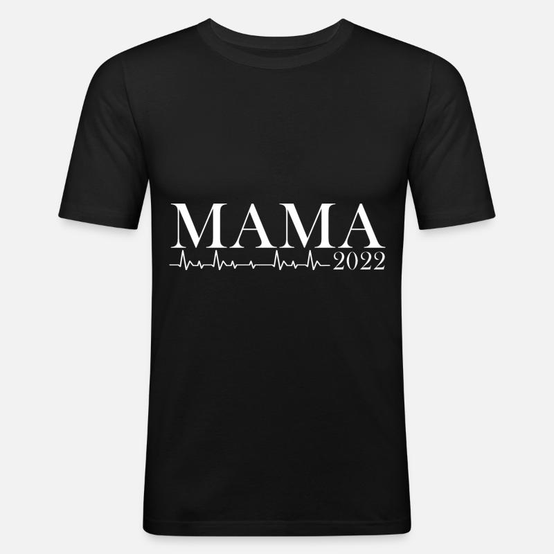 Werdende Mama 2022 - Männer Slim Fit T-Shirt - Schwarz