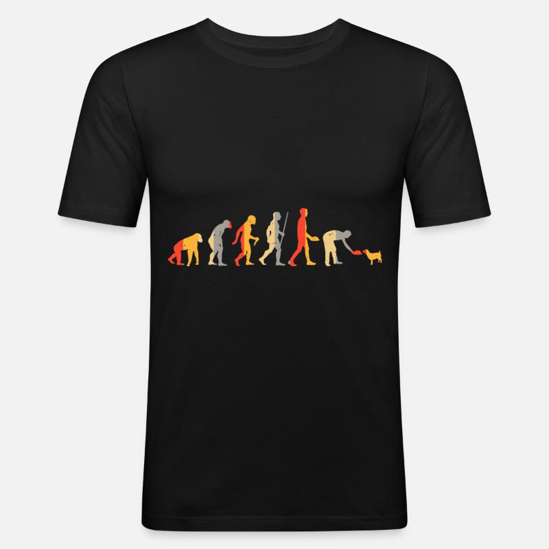 Evolution Propriétaires de chiens - T-shirt près du corps Homme - noir