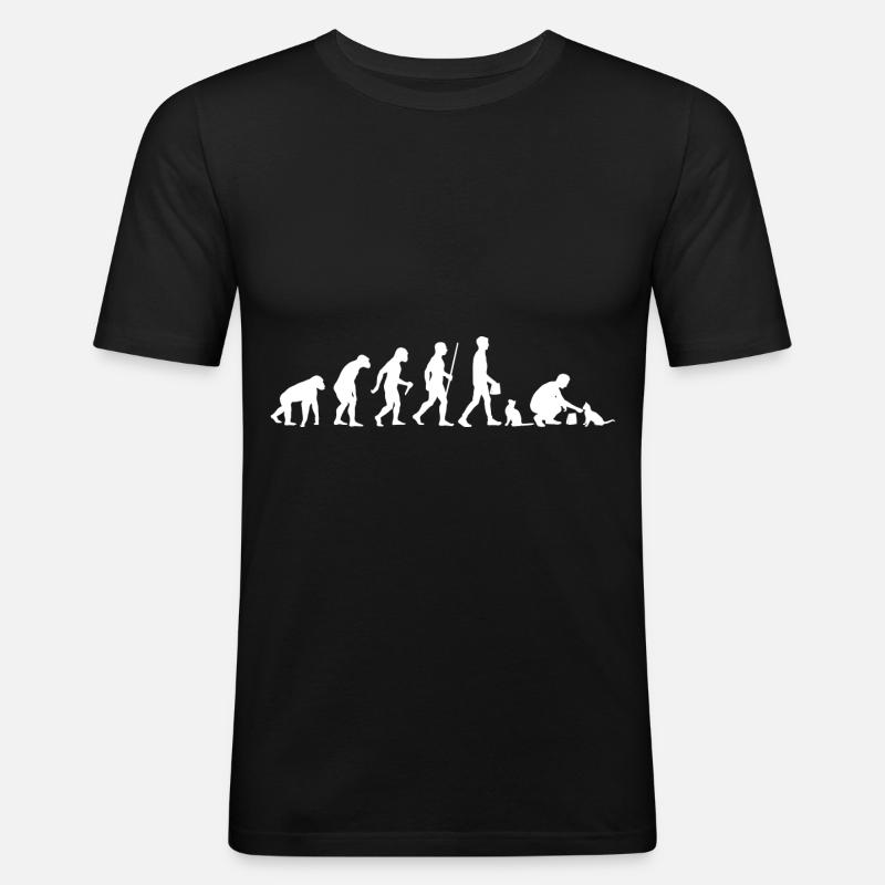 Evolution Pet Cat - T-shirt près du corps Homme - noir