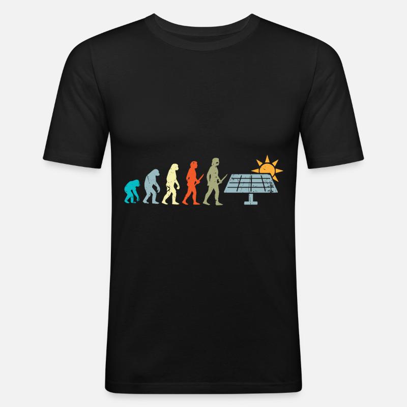 PV Solar Evolution - Männer Slim Fit T-Shirt - Schwarz
