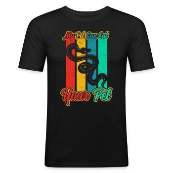 Schlangenbesitzer Schlangenliebhaber Schlangen - Männer Slim Fit T-Shirt - Schwarz - Vorne - Nik (191cm)