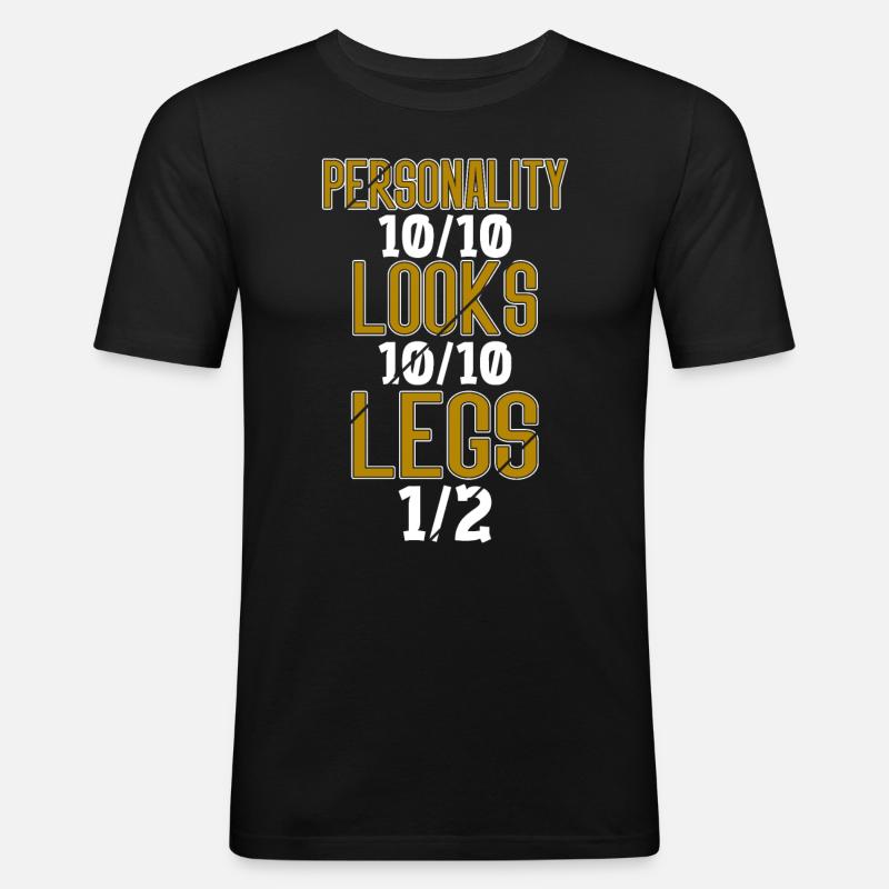 Rollstuhl Beinamputation Bewusstsein Amputation - Männer Slim Fit T-Shirt - Schwarz