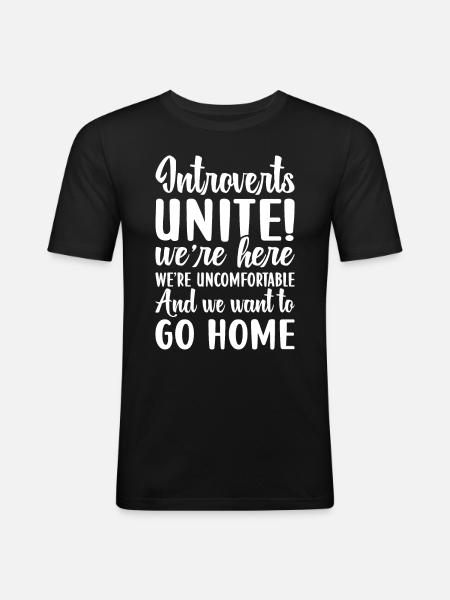 Introverted Shy Antisocial - Men's Slim Fit T-Shirt - black