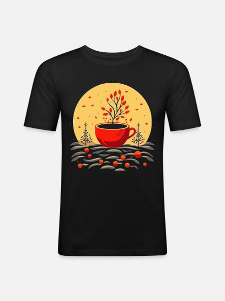 Coffee cup - Men's Slim Fit T-Shirt - black