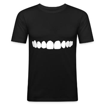 White teeth - Men's Slim Fit T-Shirt - black - Front - Nik (191cm)