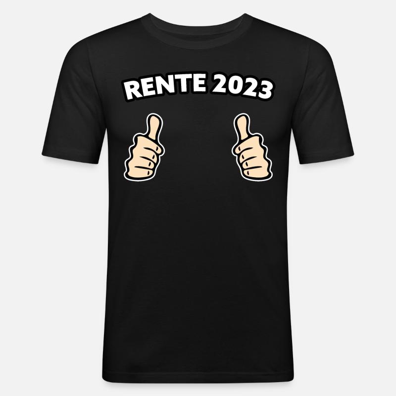 Rente 2023 Geschenkidee - Männer Slim Fit T-Shirt - Schwarz