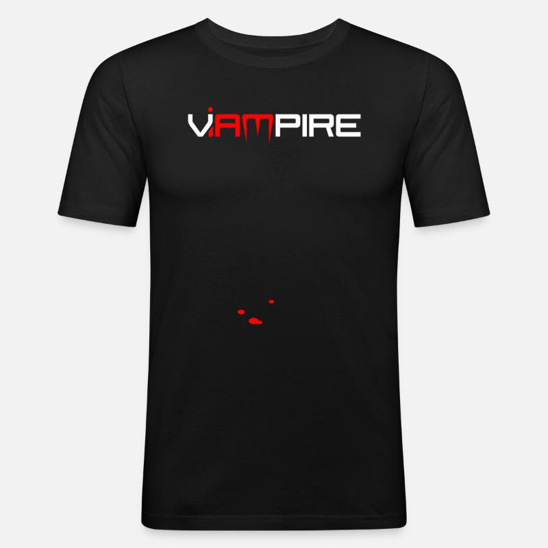 Vampir - Männer Slim Fit T-Shirt - Schwarz