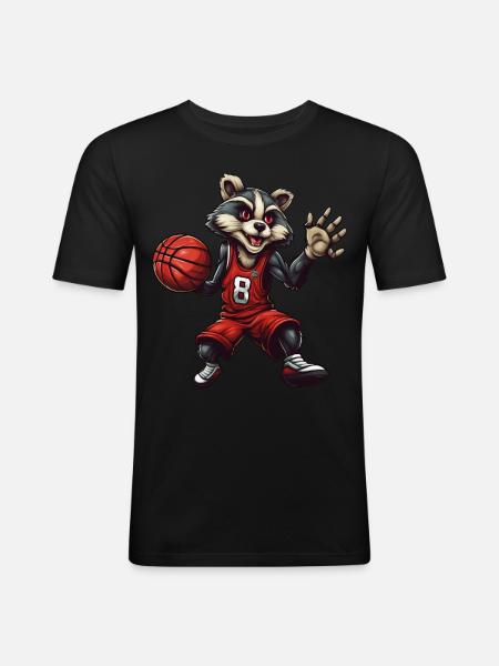 Basketball Badger - Men's Slim Fit T-Shirt - black