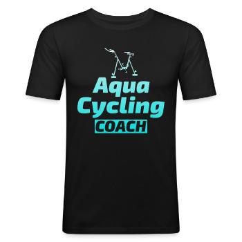Aqua Cycling Swimming Pool Fitness Training Coach - Men's Slim Fit T-Shirt - black - Front - Nik (191cm)