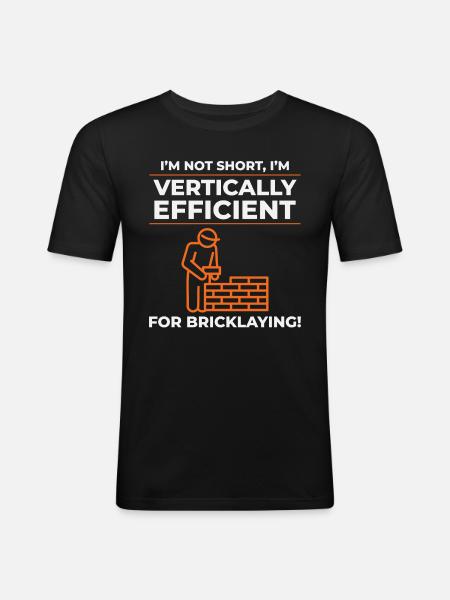 Bricklayer Bricklaying Vertical Efficiency Job - Men's Slim Fit T-Shirt - black