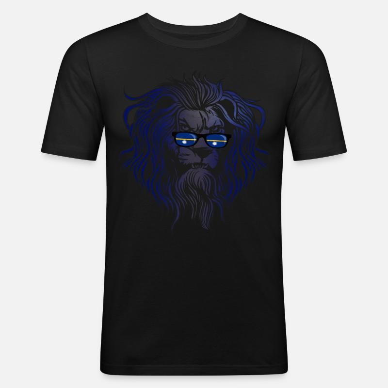Nauru - Männer Slim Fit T-Shirt - Schwarz