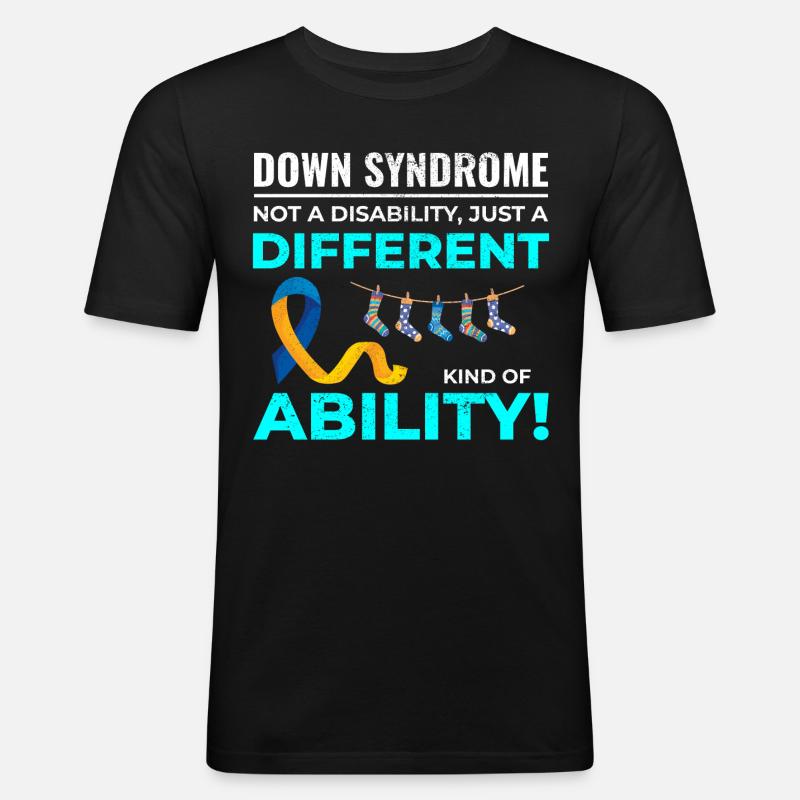 Down Syndrome Awareness Different Ability - Men's Slim Fit T-Shirt - black