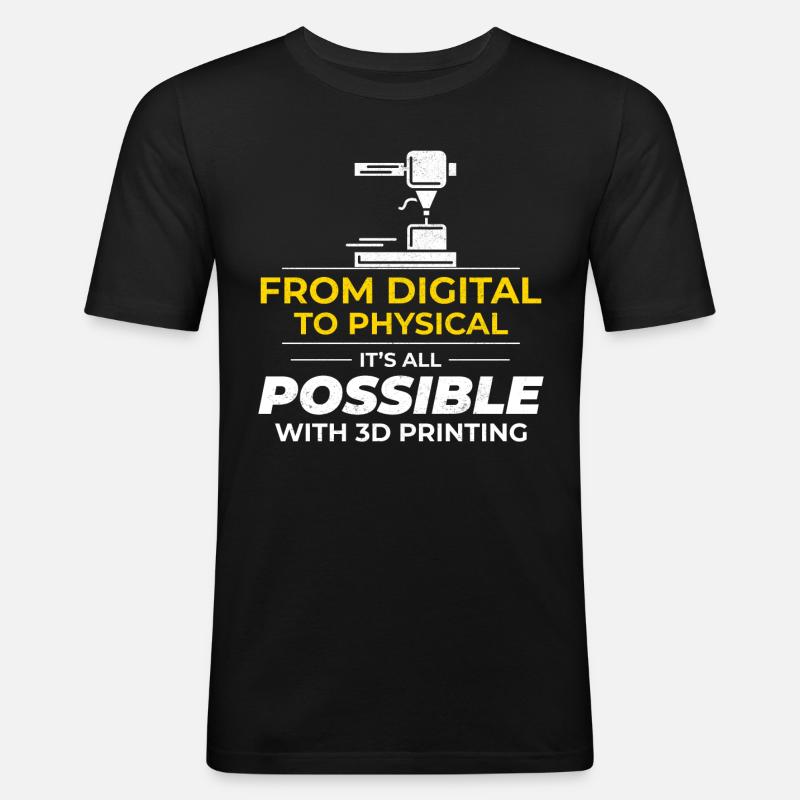 3D Printer 3D Printing - Men's Slim Fit T-Shirt - black