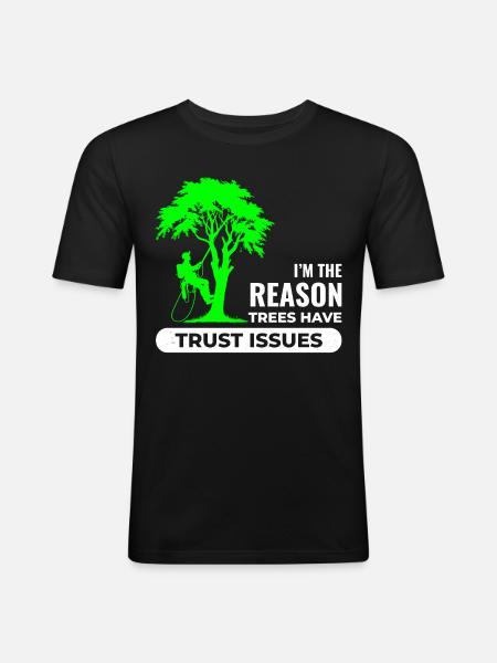 Baumpfleger Baumchirurg Kletterer Klettertrimmer - Männer Slim Fit T-Shirt - Schwarz