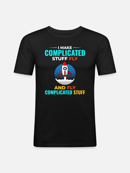 Aerospace Engineer Astronautical Rocket Scientist - Men's Slim Fit T-Shirt - black