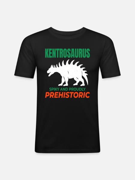 Kentrosaurus Dinosaur Dino Paleontologist Fossil - Men's Slim Fit T-Shirt - black
